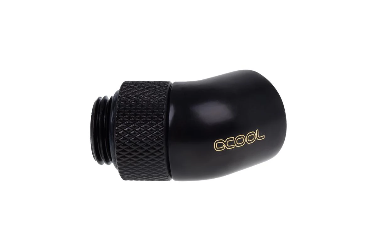 Alphacool Eisfrost Adapteris 45 Degree G1/4 Inch Female to G1/4 Inch Male – Rotatable, Juodas