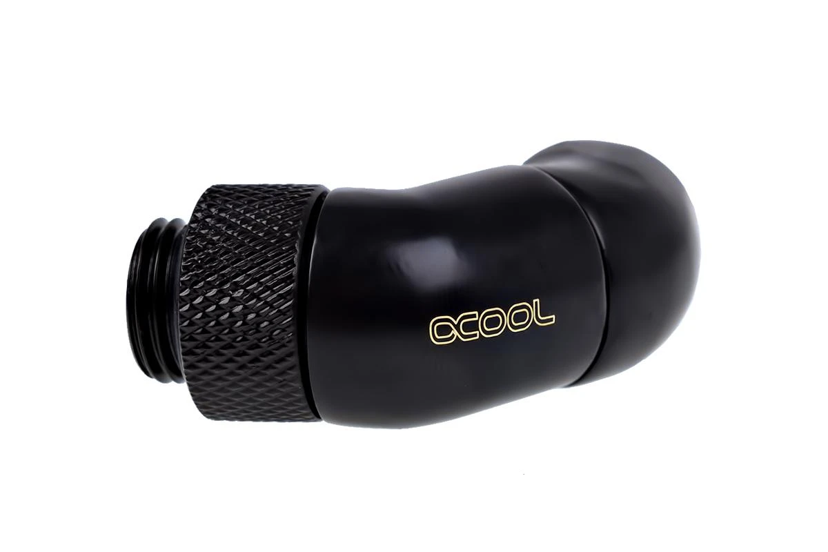 Juodas 45 laipsnių Alphacool kampinis adapteris