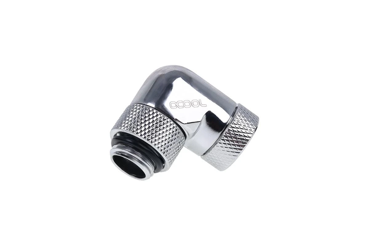 Alphacool Eiszapfen 90 laipsnių kampo adapteris, chromuotas