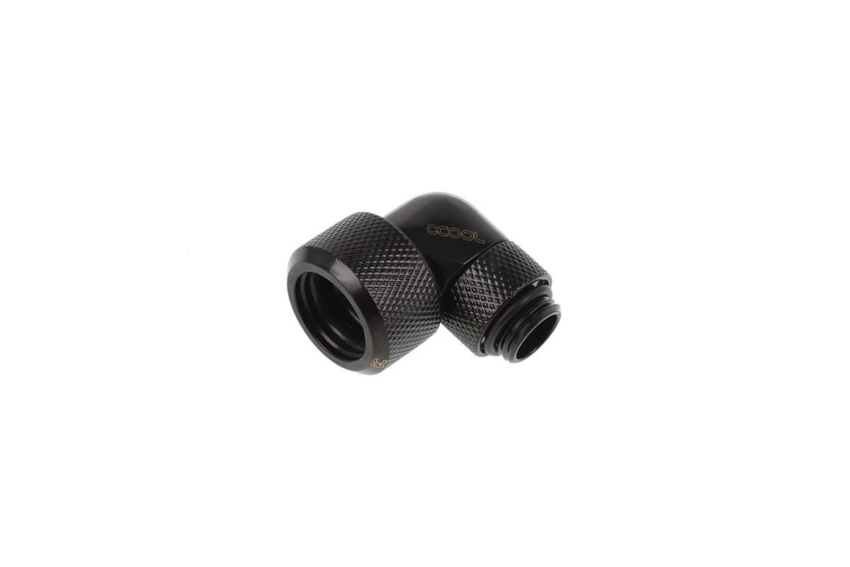 Alphacool Eiszapfen connector 90 degrees G1/4 inch female thread to 16mm outer diameter hard tube – juodas