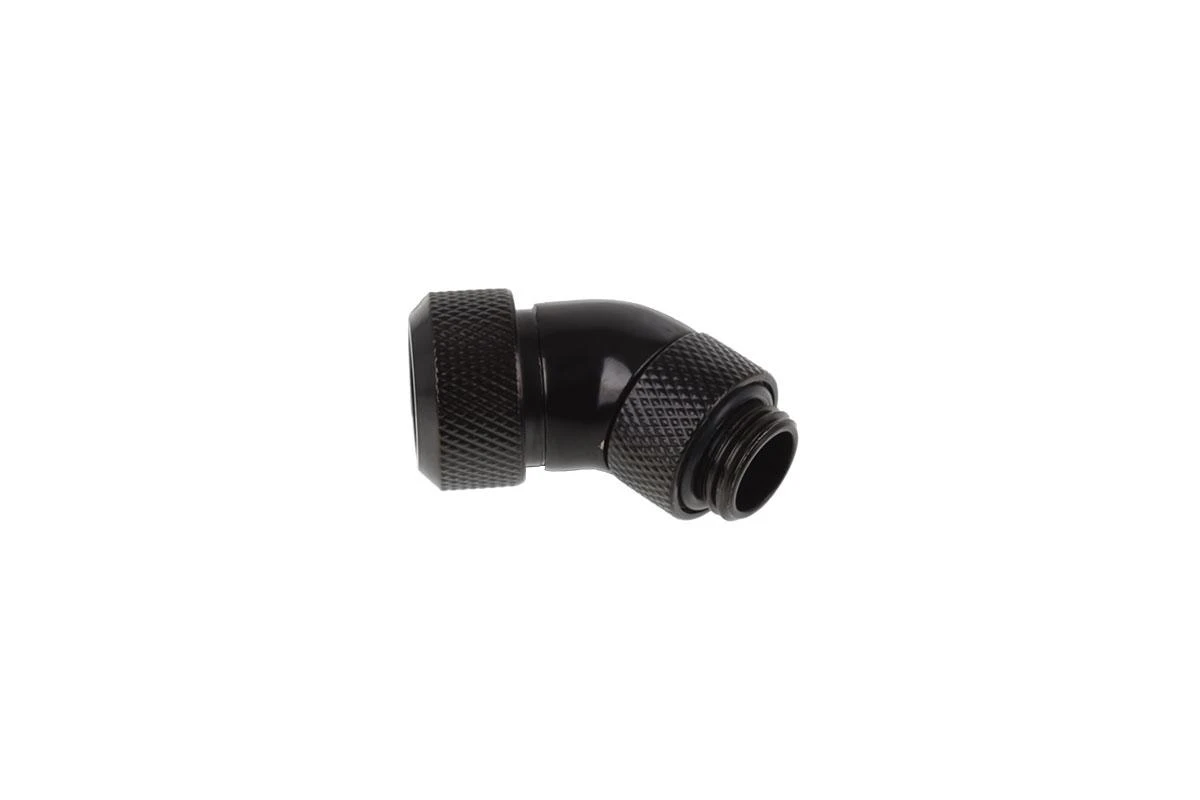 „Alphacool“ jungtis, 45 laipsnių, G1/4 colio vidinis sriegis, 13 mm išorinio skersmens kietas vamzdis – juodas