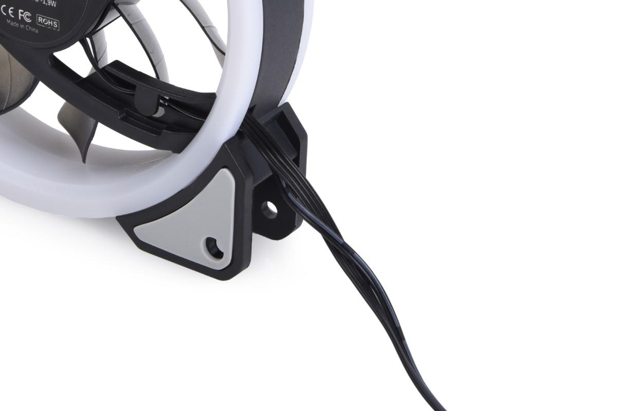 Ventiliatorius Alphacool Eiszyklon Aurora LUX skaitmeninis RGB 3- pack + Hub (24804)