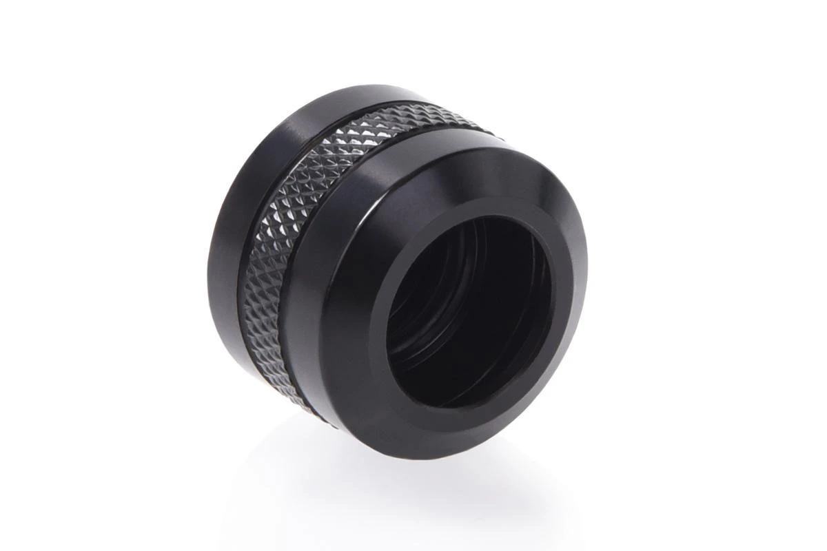 Juoda Alphacool Eiszapfen jungtis su tekstūruotu žiedu