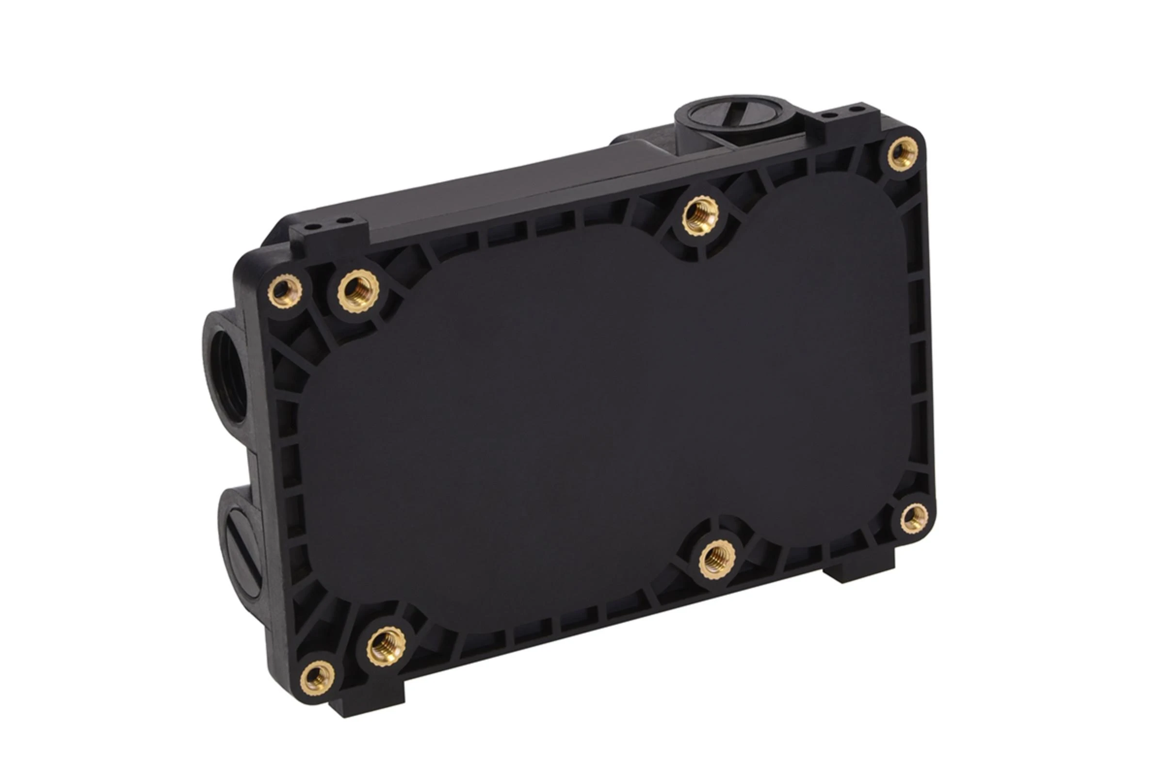 Alphacool ES 1U rezervuaras – juodas korpusas su variniais lizdais