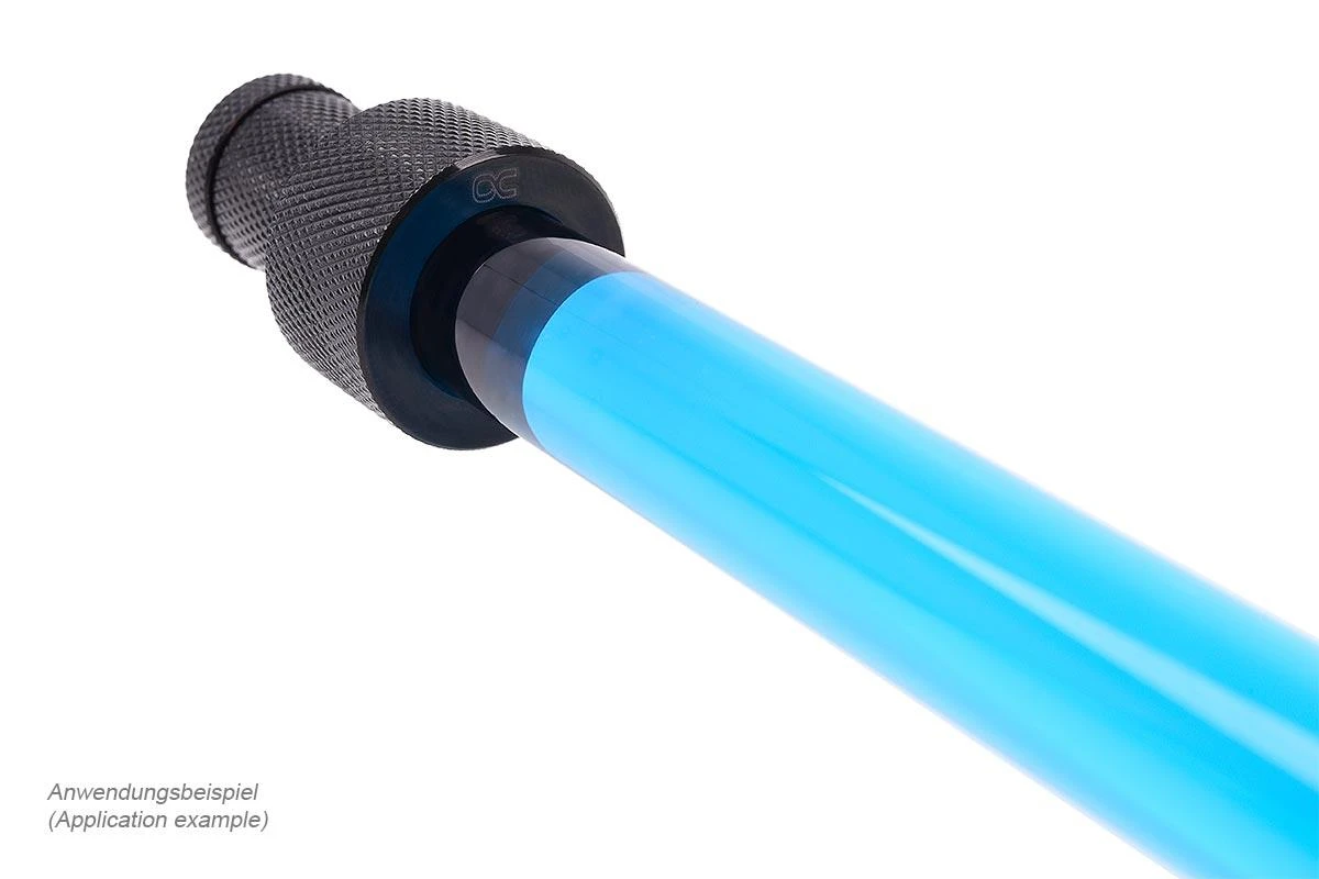 Alphacool HardTube 16/11mm Borosilikatglas 90 Grad Winkel 20/40cm – skaidrus