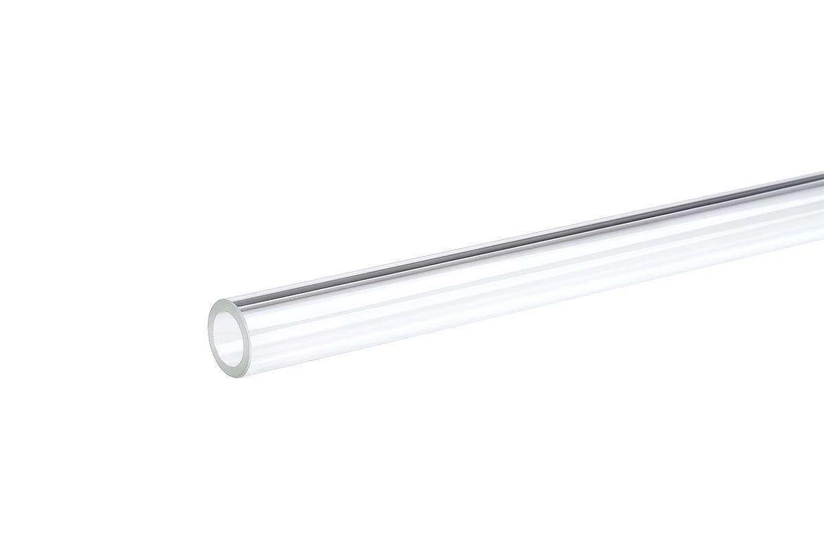 „Alphacool HardTube“ 16/11 mm borosilikatinis stiklas, 90 laipsnių kampas, 10/30 cm, skaidrus