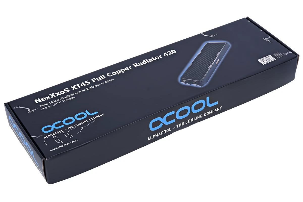 „Alphacool NexXxoS XT45“ varinis radiatorius – 420 mm, juodas