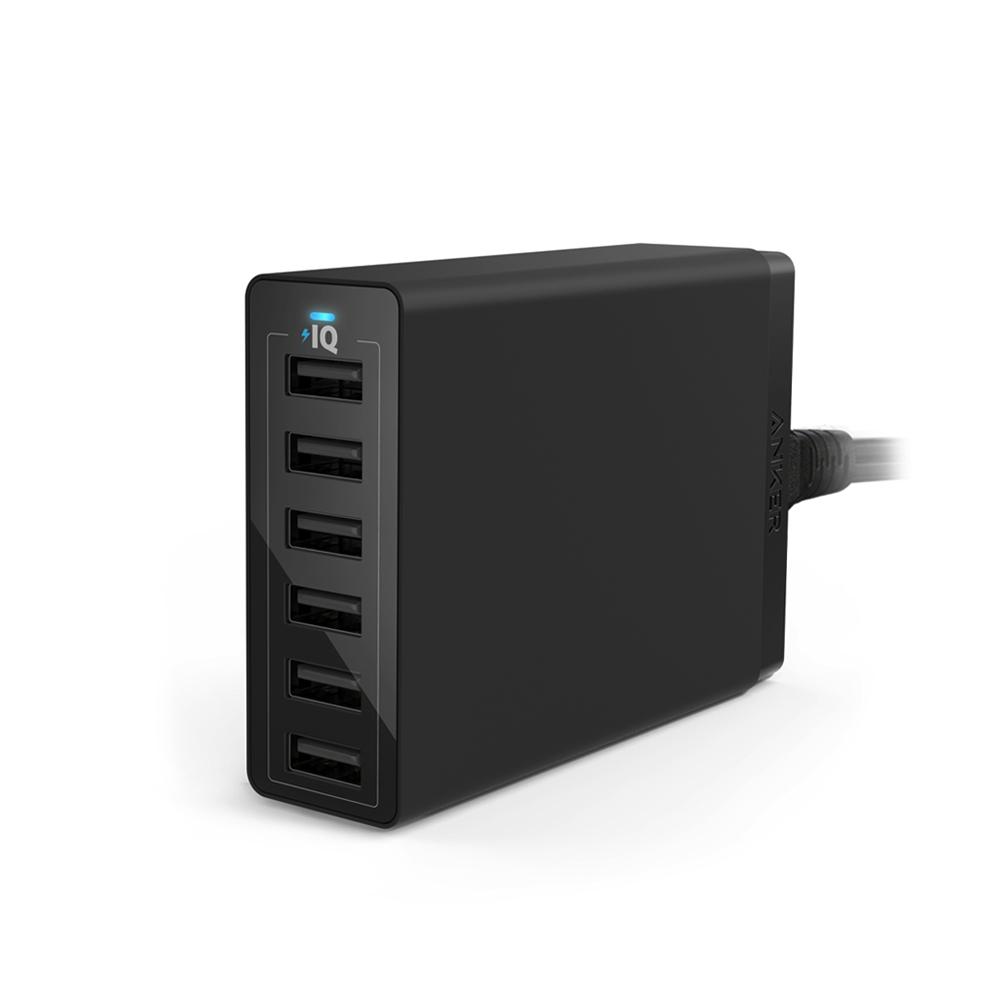 Telefono įkroviklis Anker PowerPort 6 USB Charger 60W 6 Port Black A2123