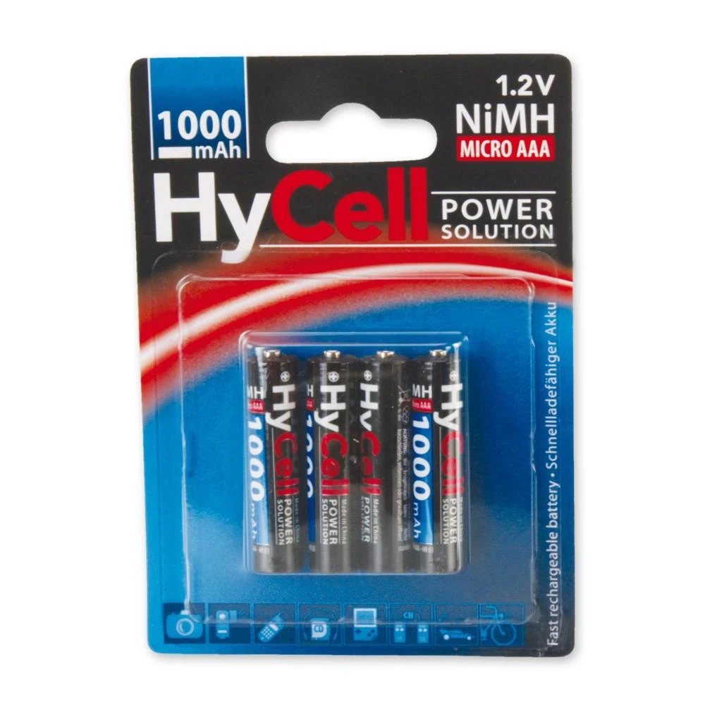 HyCell AAA 1.2V įkraunamos baterijos pakuotė
