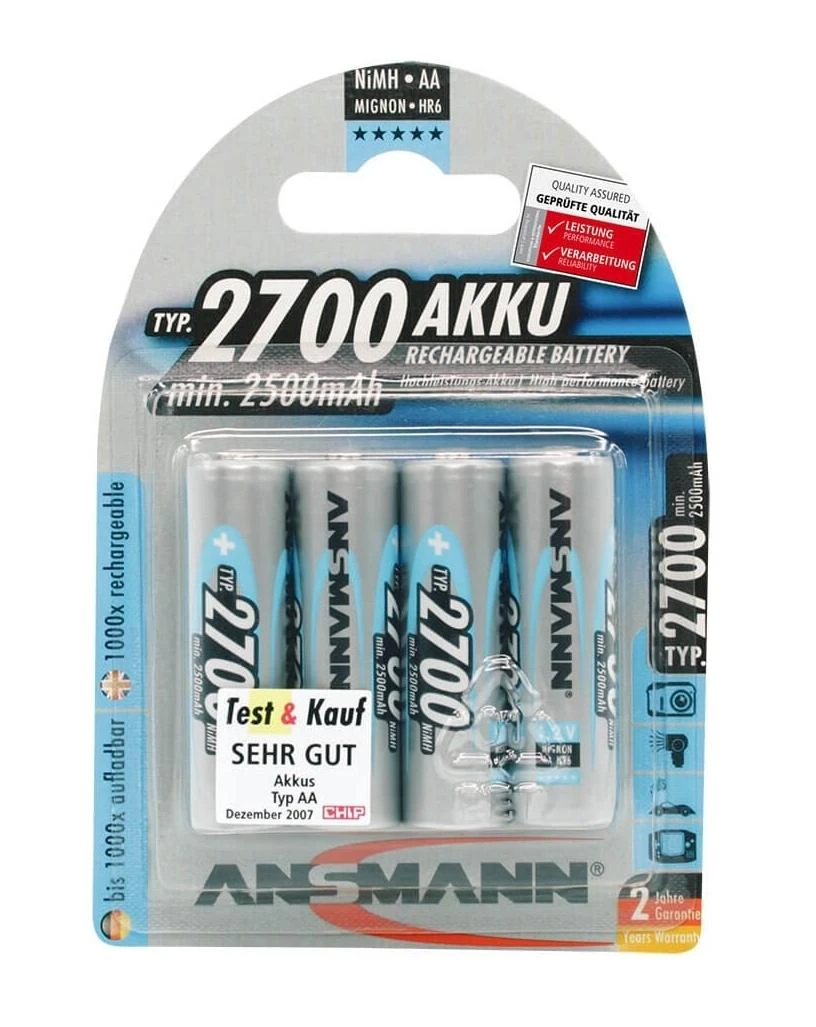 Ansmann 2700 AA baterijų pakuotė