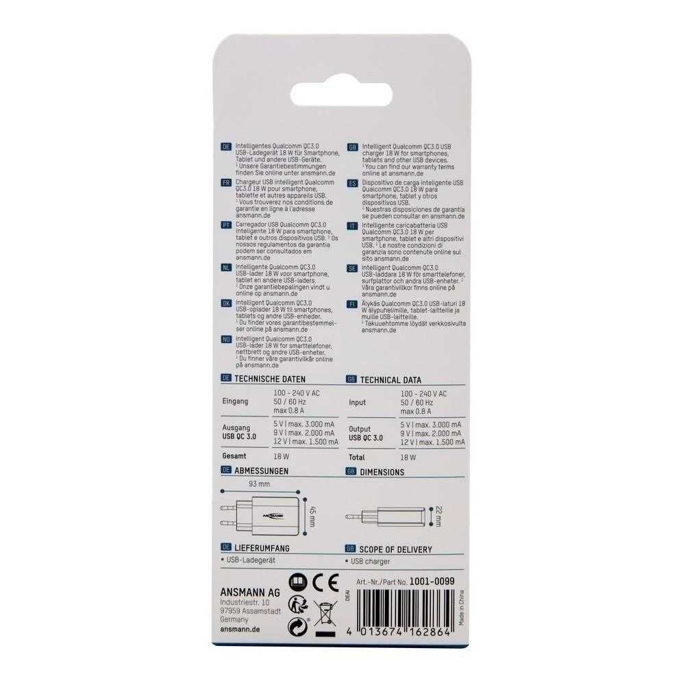 Ansmann Home Charger 130Q - Indoor - AC - 12 V - Juodas