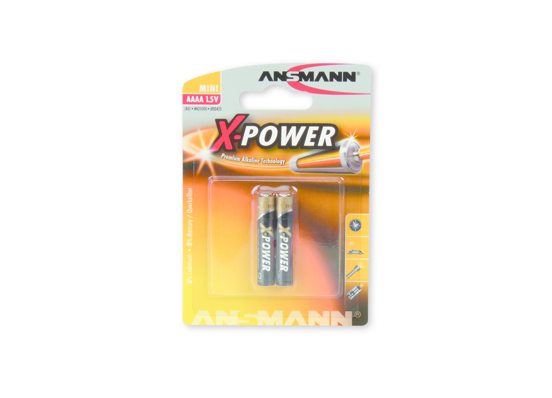 1x2 Ansmann Alkaline AAAA X-Power