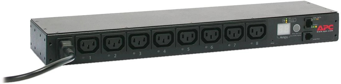 APC AP7921B maitinimo paskirstymo įrenginys 0U/1U Juoda 8 AC išvestis(ys / čių)
