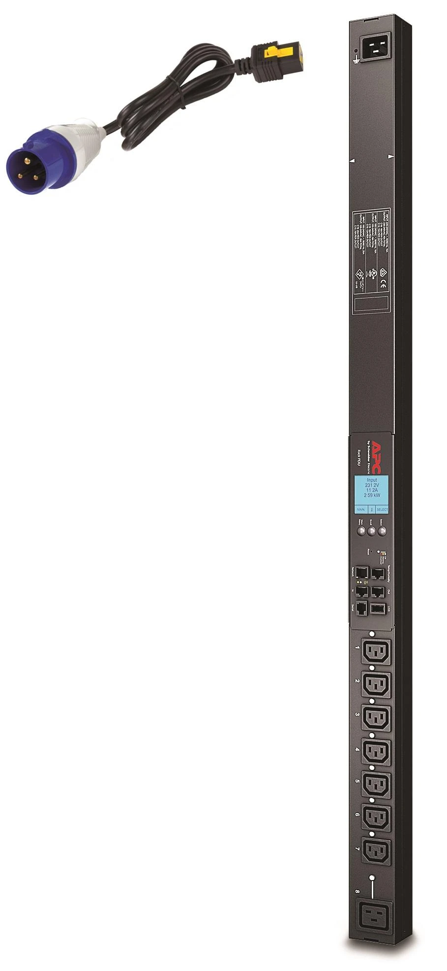 APC RACK PDU 2G, ĮJUNGTAS, ZEROU, 16A, 100-240V, (7) C13 ir (1) C19