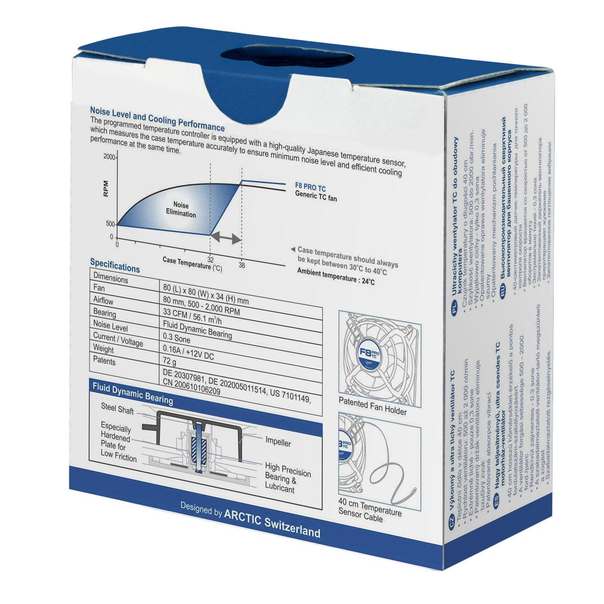 Arctic Cooling Arctic F8 Pro TC ventiliatorius (AFACO-08PT0-GBA01)