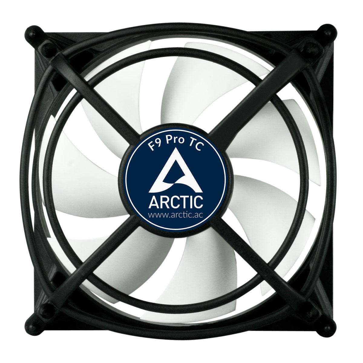 Arctic F9 PRO TC – 3 kontaktų temperatūros valdomas ventiliatorius su Pro dėklu – Ventiliatorius – 9,2 cm – 1800 RPM – 0,4 sone – 43 cfm – 73,1 m³/val.