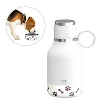 Asobu - Dog Bowl - nerūdijančio plieno butelis su dubenėliu šuniui 1 litras baltas