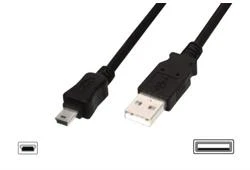 Assmann Electronic DIGITUS USB2.0 kabelis USB A auf USB mini B 5pin M/M smėlio spalvos 2m masinis