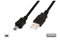 Assmann Electronic DIGITUS USB 2.0 jungties kabelis tipas A - mini B 5pin M/M 1.0m USB 2.0 conform bl