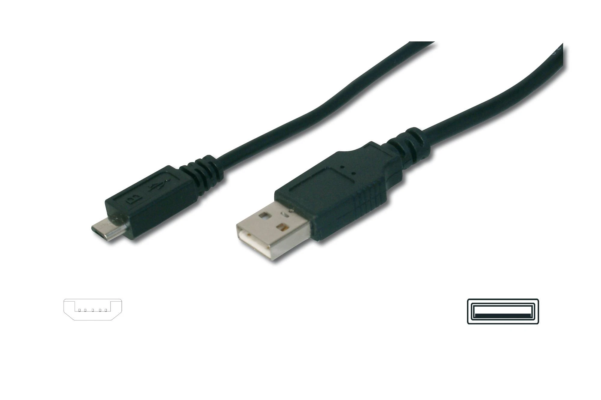 Assmann Electronic DIGITUS USB2.0 kabelis USB A kištukas micro USB kištukas 1m juodas urmu
