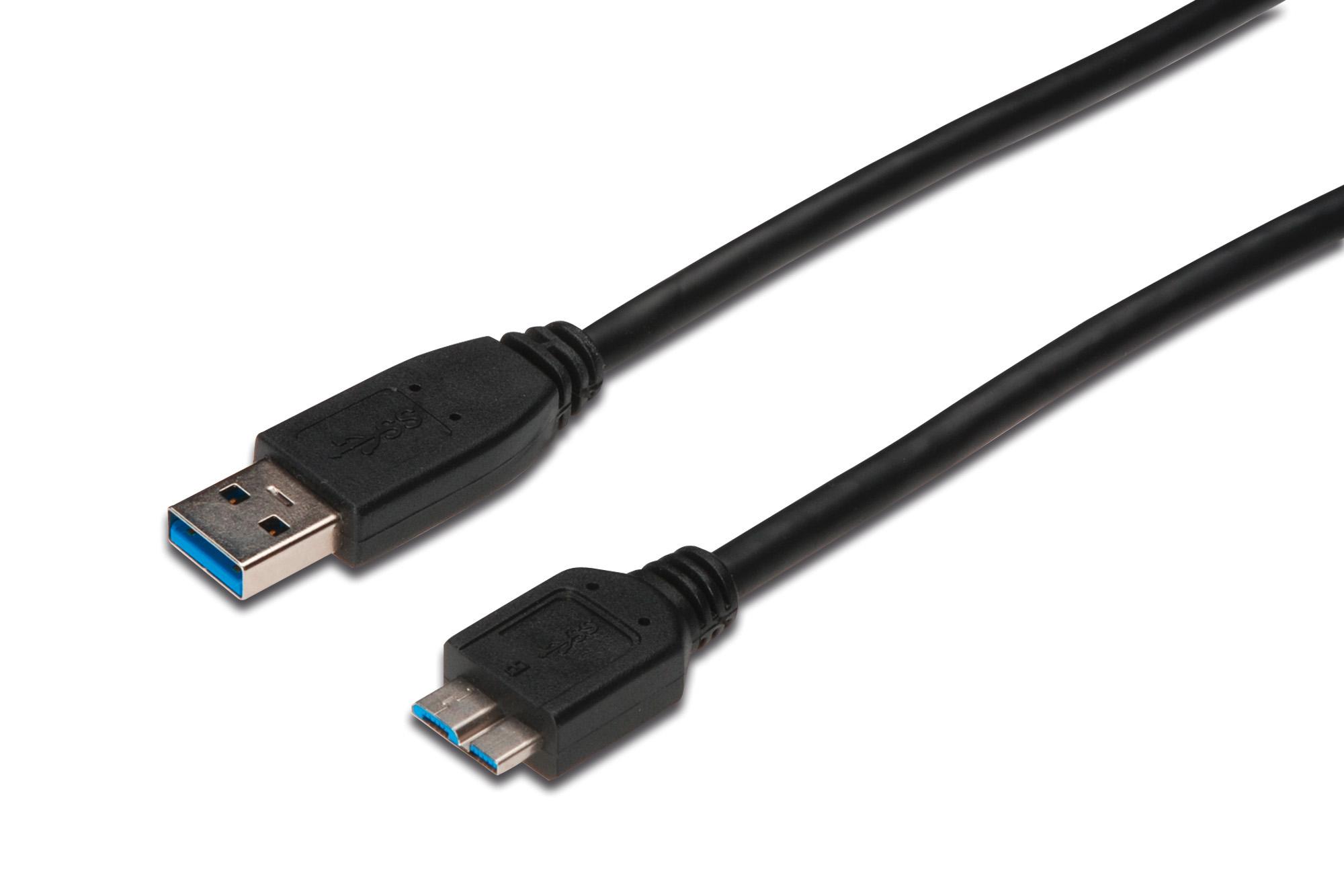Assmann Electronic ASSMANN USB 3.0 jungties kabelis USB A - Micro USB B M/M 0.25m USB 3.0 atitinka UL bl
