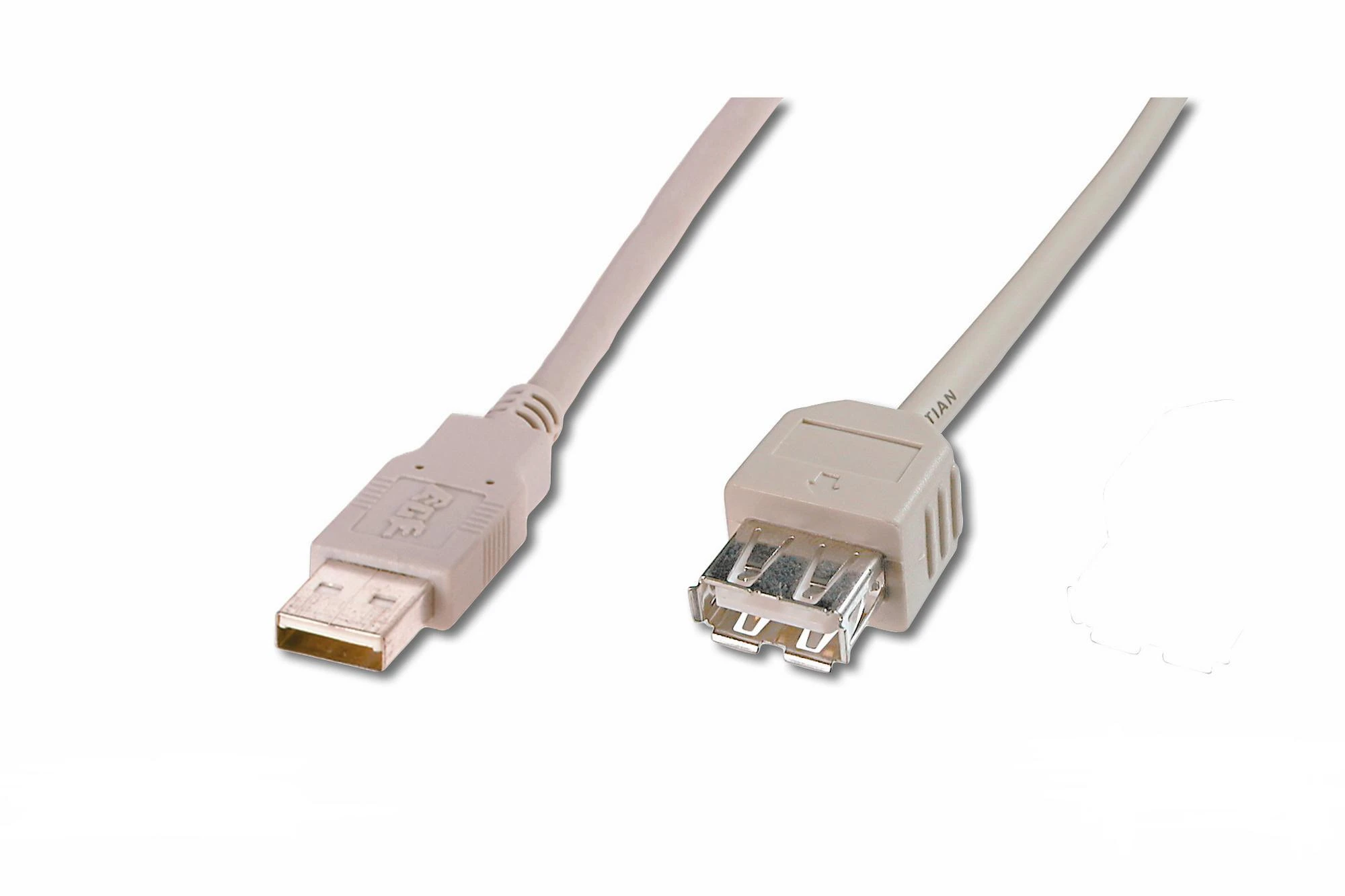 Assmann Electronic ASSMANN USB2.0 ilgintuvas 1,8m USB A/M į A/F masinis juodas