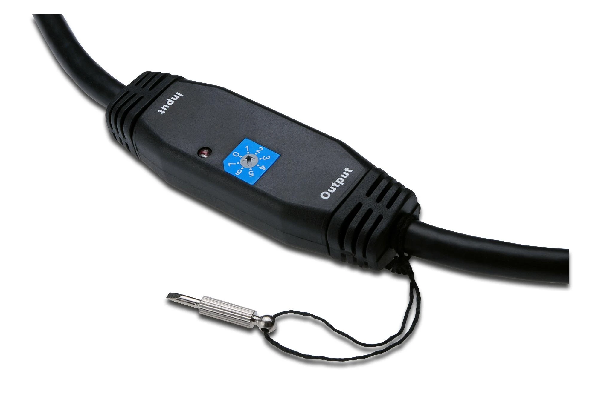 HDMI kabelio signalo stiprintuvas su reguliatoriumi