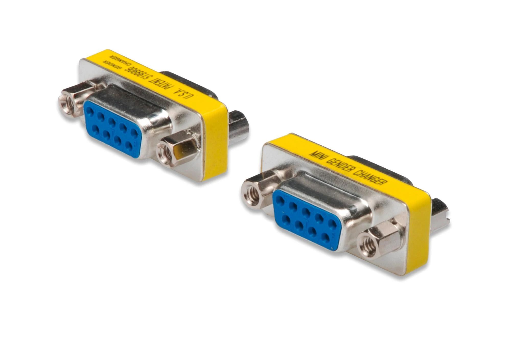 RS232 DSUB9 adapteriai su geltonais korpusais
