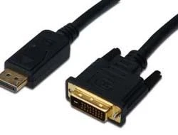 DisplayPort į DVI adapterio kabelis su auksinėmis jungtimis
