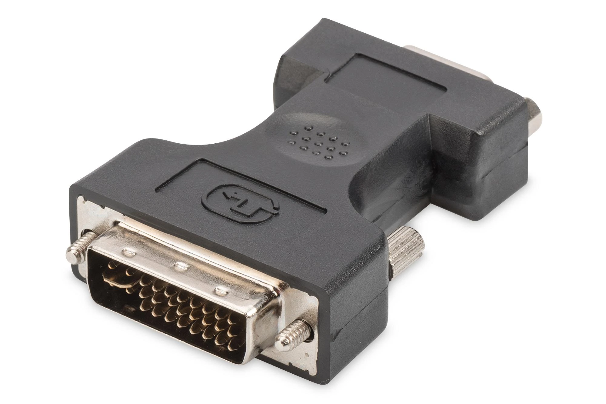 Assmann Electronic ASSMANN DVI-I į VGA adapteris juodas DVI-I 24+5 M VGA HD15 F lizdinė plokštelė
