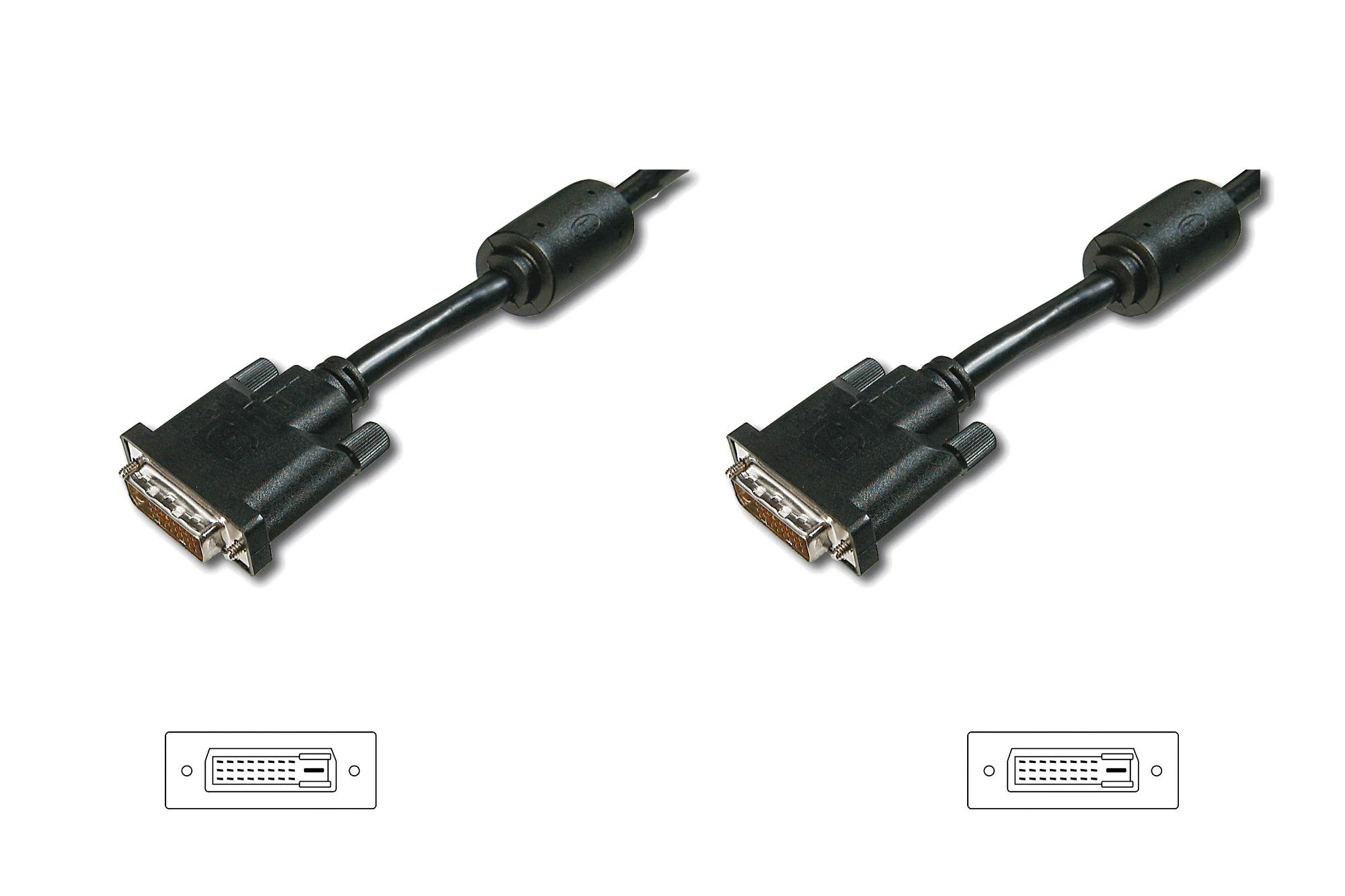 DVI-D Dual Link kabelio jungtys su feritiniais filtrais