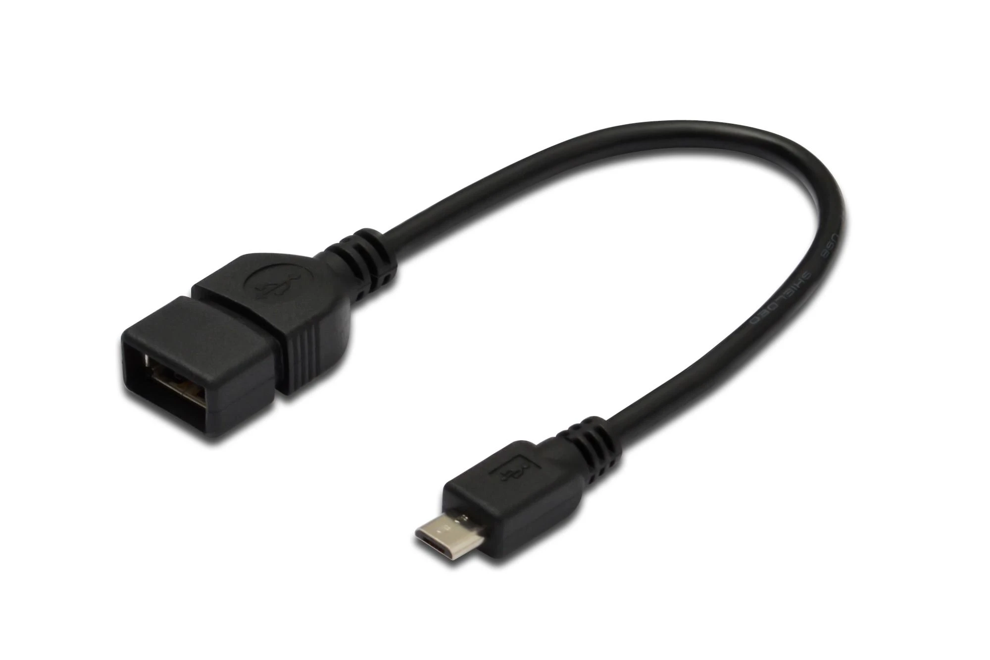 Assmann Electronic ASSMANN OTG kabelis USB micro-B St iki USB-A Bu 20cm