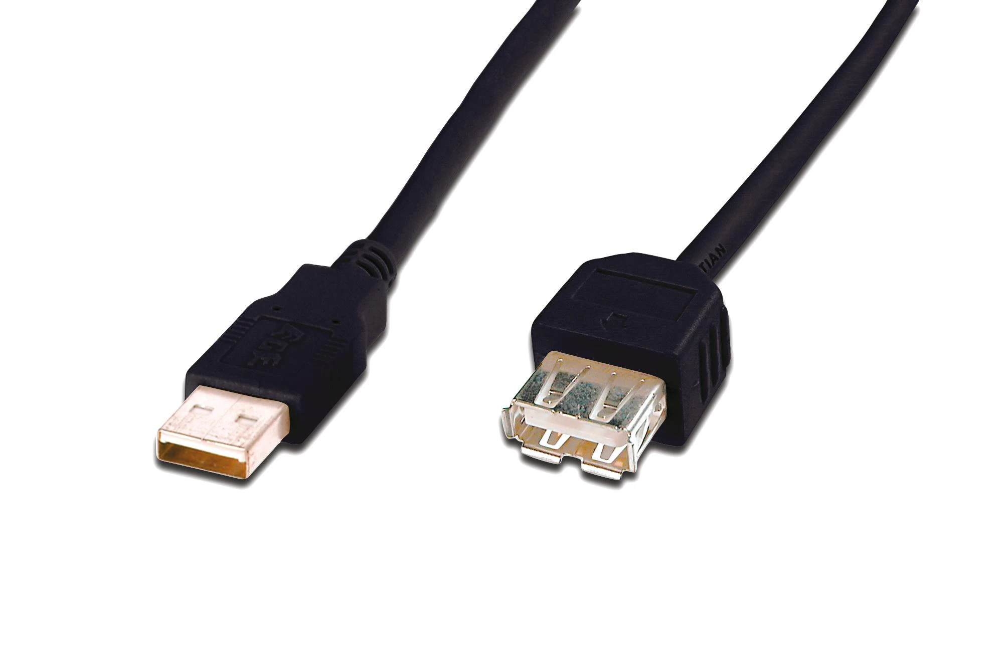 Assmann Electronic ASSMANN USB2.0 ilgintuvas 5m USB A/M į A/F masinis juodas