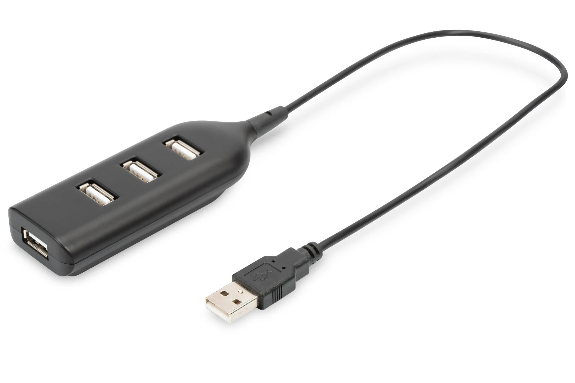 Digitus Skaitmenas | USB 2.0 šakotuvas, 4 prievadų, maitinamas iš magistralės 4 X USB A/F AT prijungtas kabelis | AB-50001-1 | USB 2.0 šakotuvas