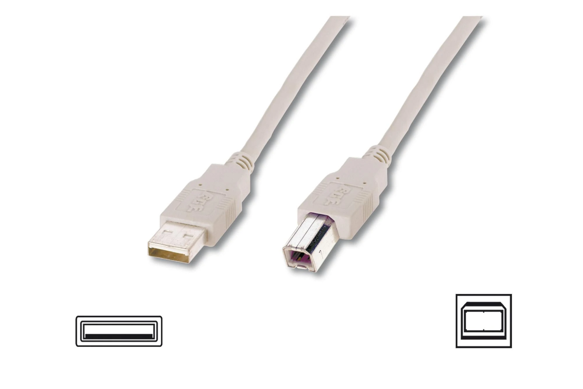 Assmann Electronic ASSMANN 10X USB2.0 kabelis 3.0m USB A zu USB B masinis smėlio spalvos