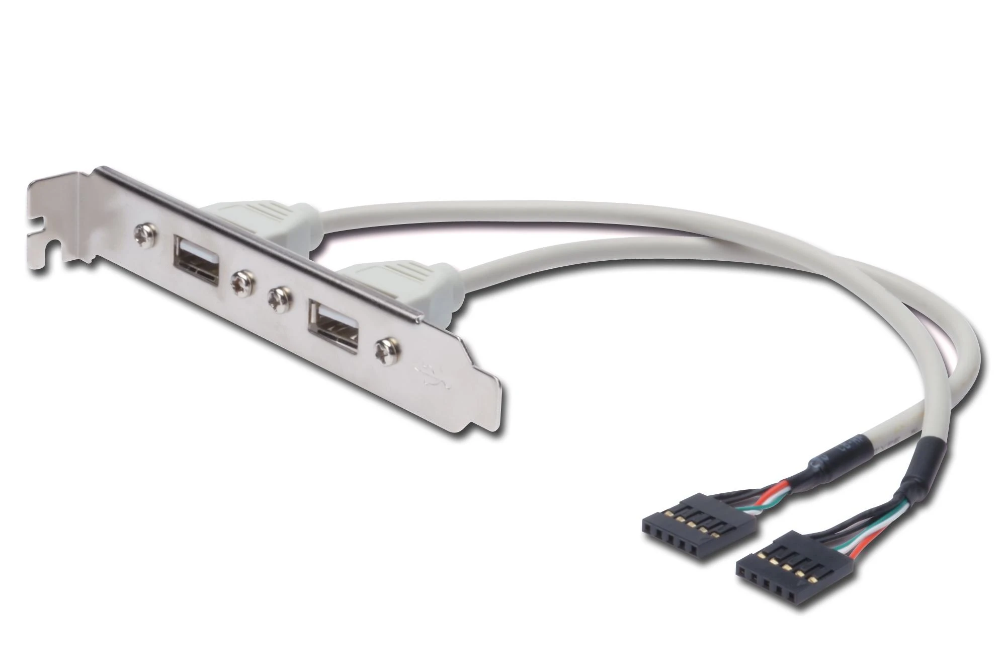Digitus ASSMANN USB lizdo laikiklio laidas, 2x tipo A-2x5 kontaktų IDC, F/F, 0,25 m, USB 2.0 suderinamas, AK-300301-002-E