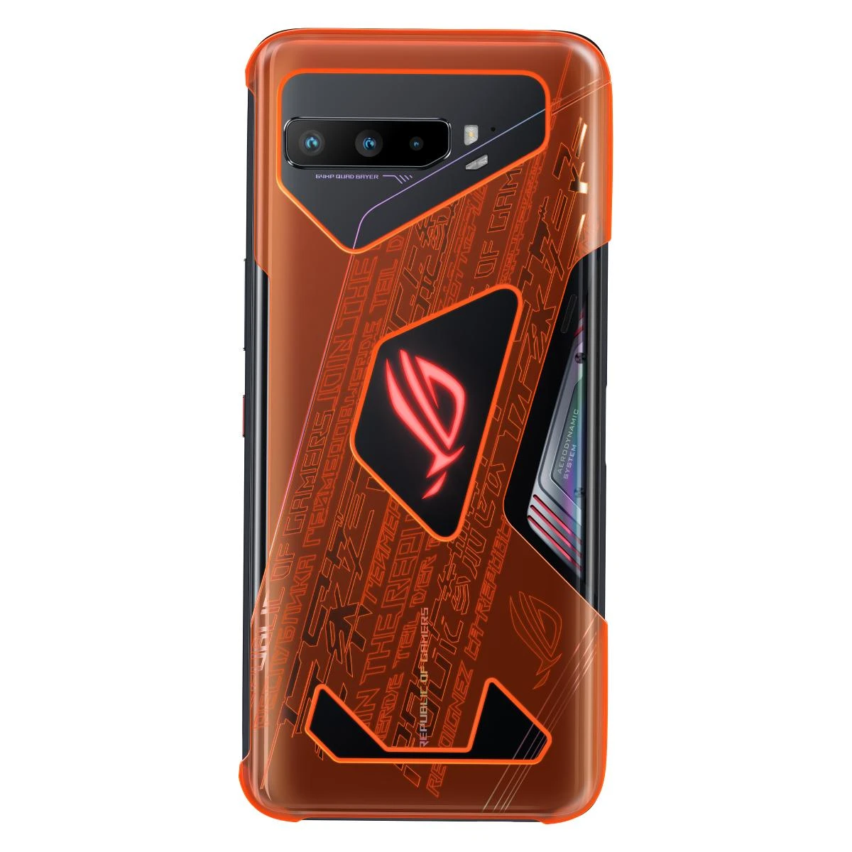 Dėklas Asus Rog Neon Aero Case ZS661KS Pusiau skaidrus su oranžiniu