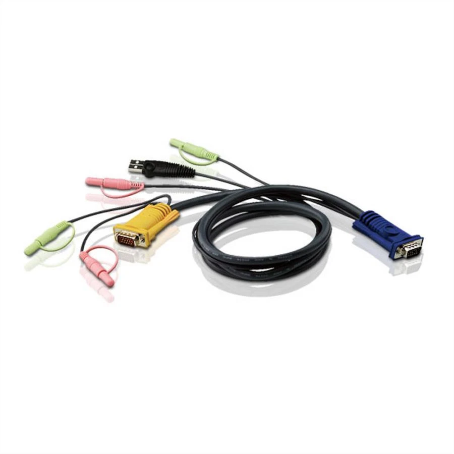 ATEN 2L-5302U ATEN KVM kabelis (HD15-SVGA, USB, USB, garsas) – 1,8 m