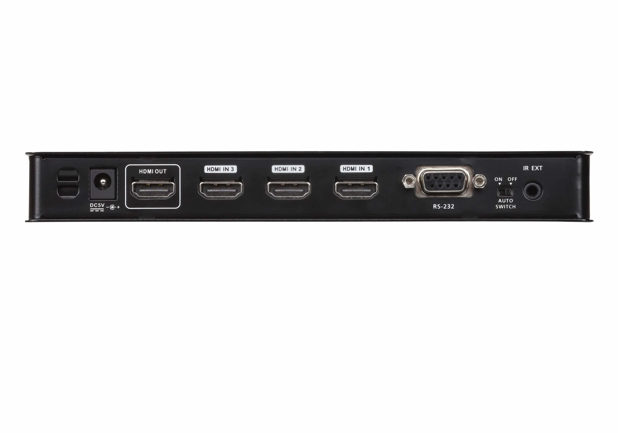 Aten HDMI jungiklis – galinė jungčių panelė