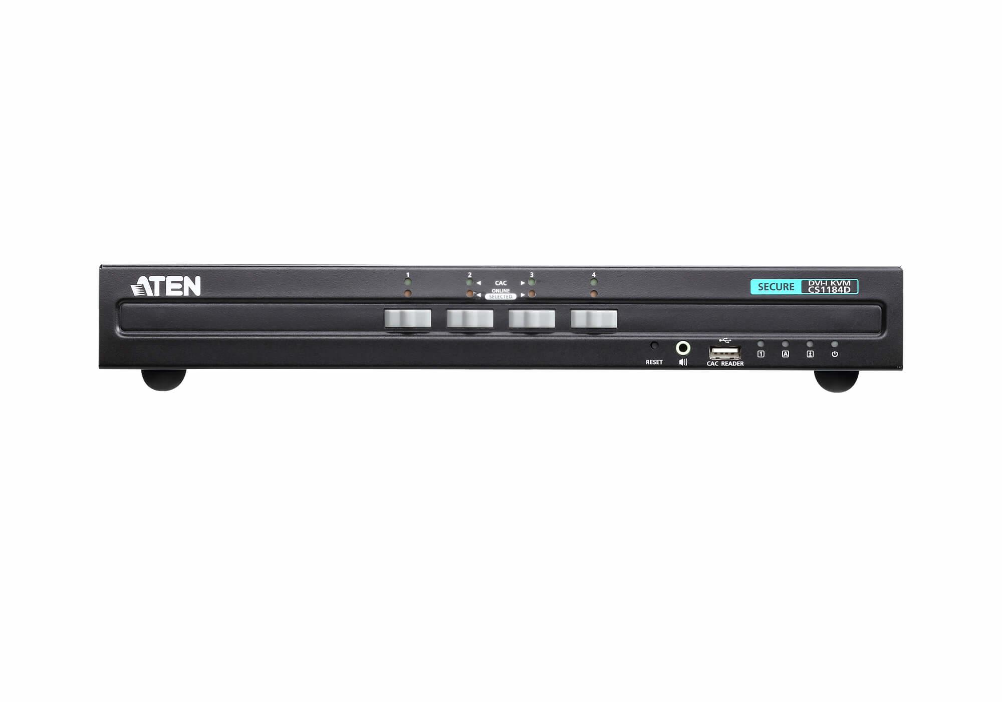Aten | 4 prievadų USB DVI saugus KVM komutatorius (suderinamas su PSS PP v3.0) | CS1184D