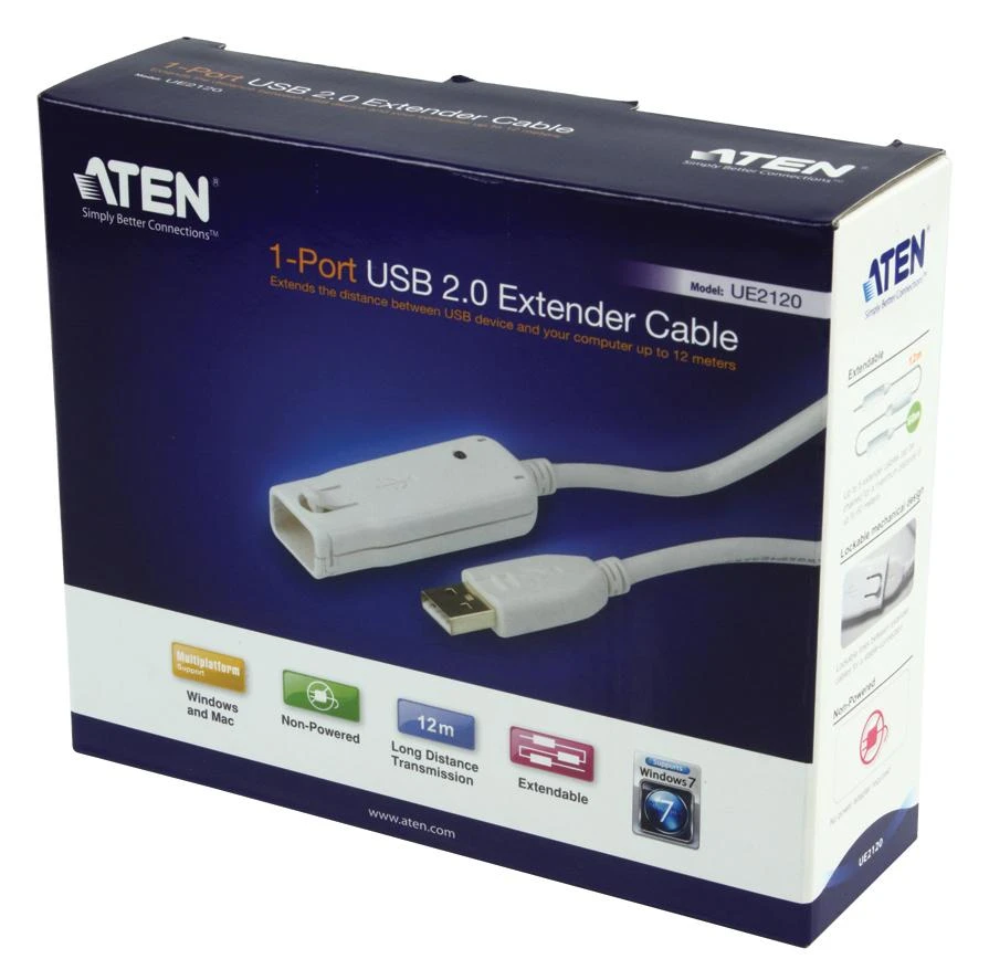 ATEN UE2120H UE2120H 4-Port USB 2.0 Extender Hub 12m