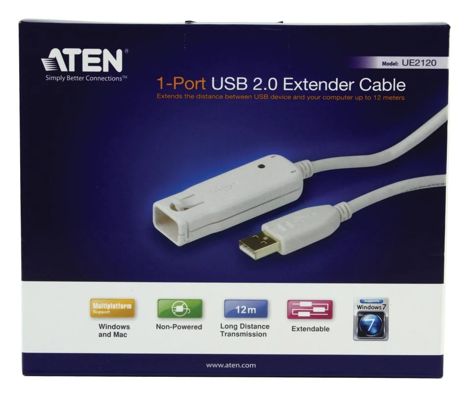 ATEN UE2120H UE2120H 4-Port USB 2.0 Extender Hub 12m