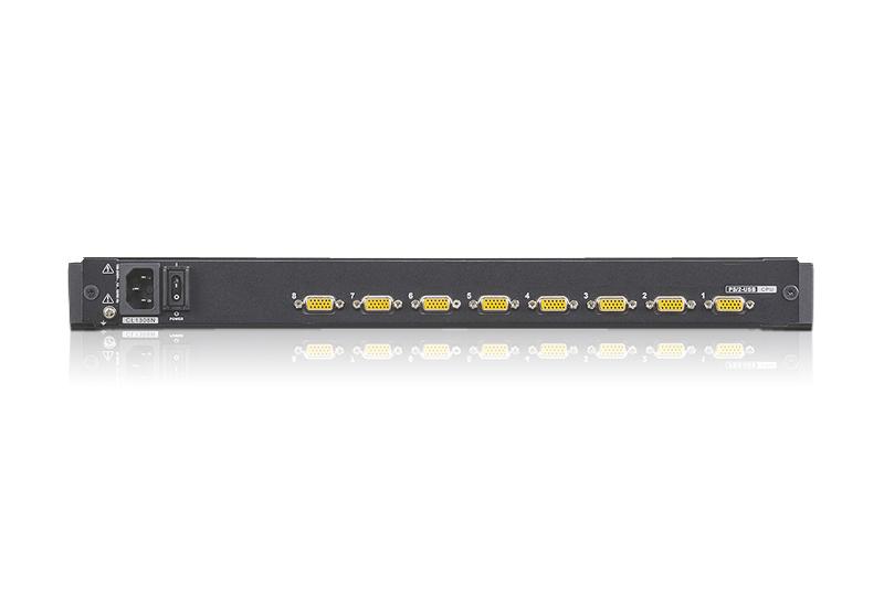 ATEN CL1308N-ATA-AG ATEN KVM 8 prievadų LCD 19 + klaviatūra + jutiklinis kilimėlis PS/2 arba USB, 1U 19 stovas