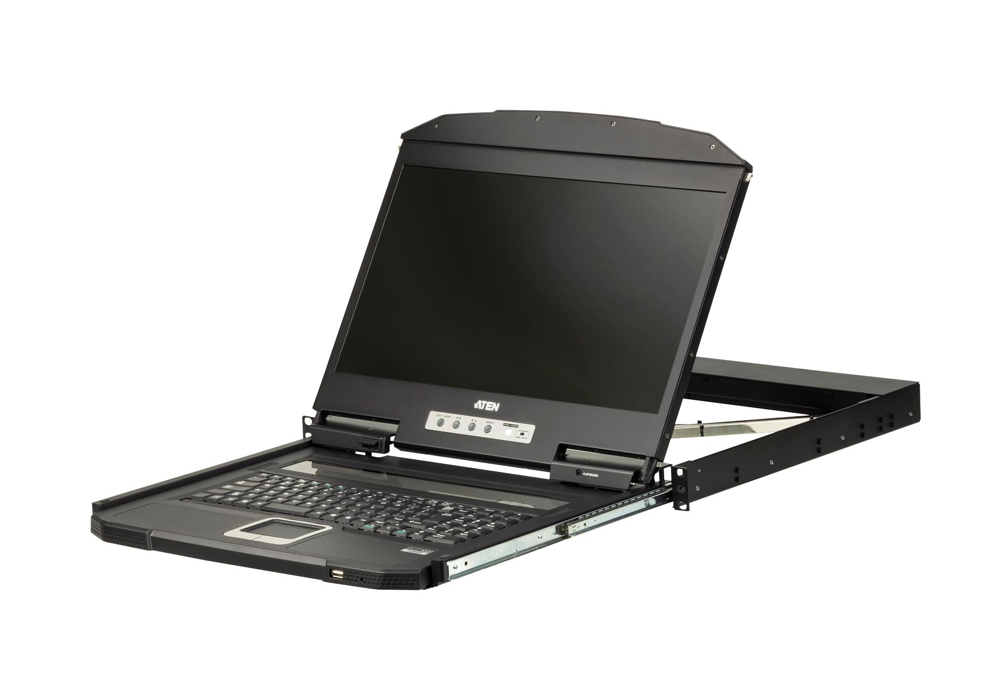ATEN CL3100NX-ATA-AG ATEN 1U Ultra Short Gylis Single Rail plačiaekranis LCD konsolė (USB / VGA)