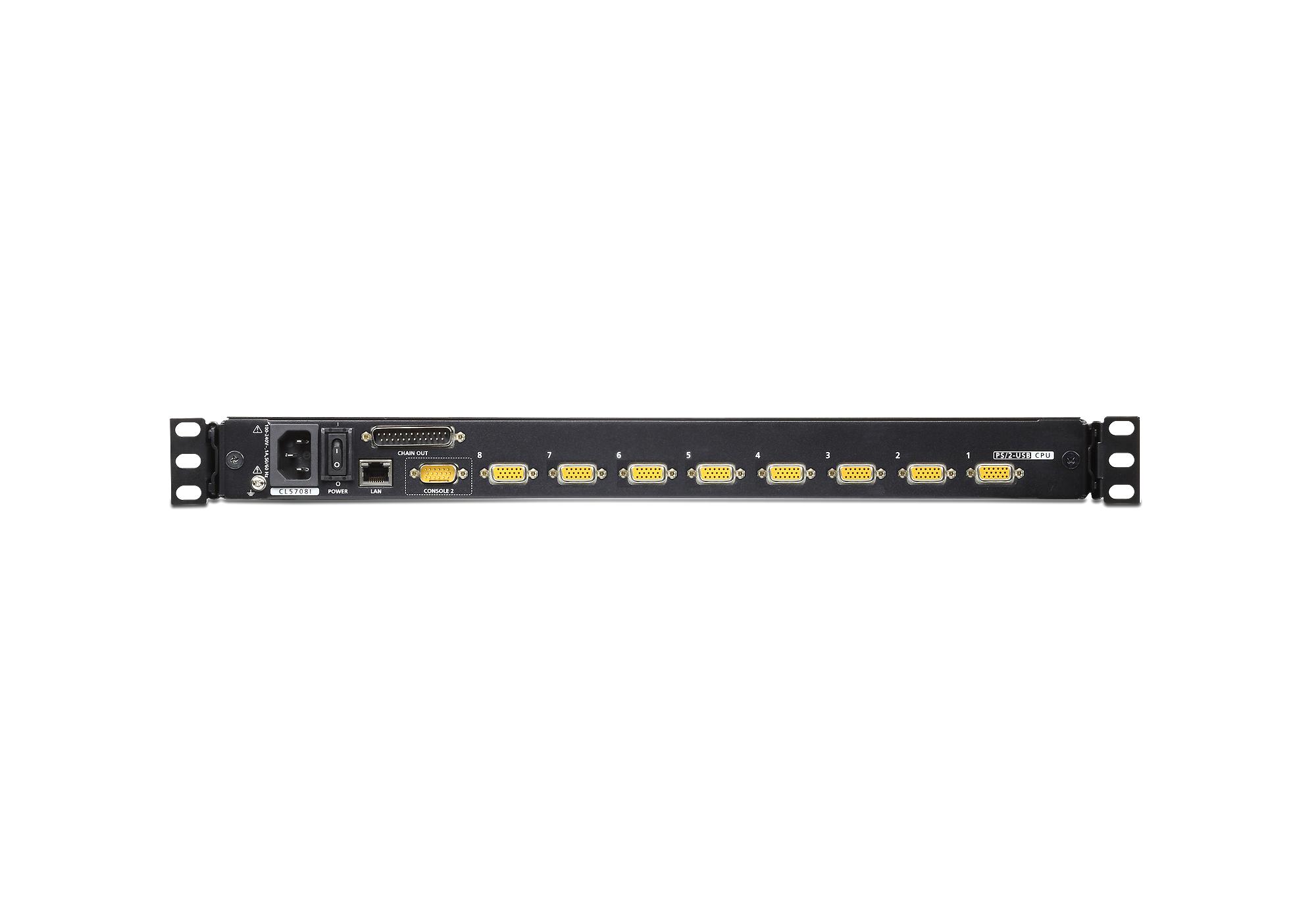 ATEN CL5708IN-ATA-AG ATEN KVM 8 prievadų LCD LED 19 + klaviatūra + jutiklinė plokštė USB-PS/2, IP administratorius