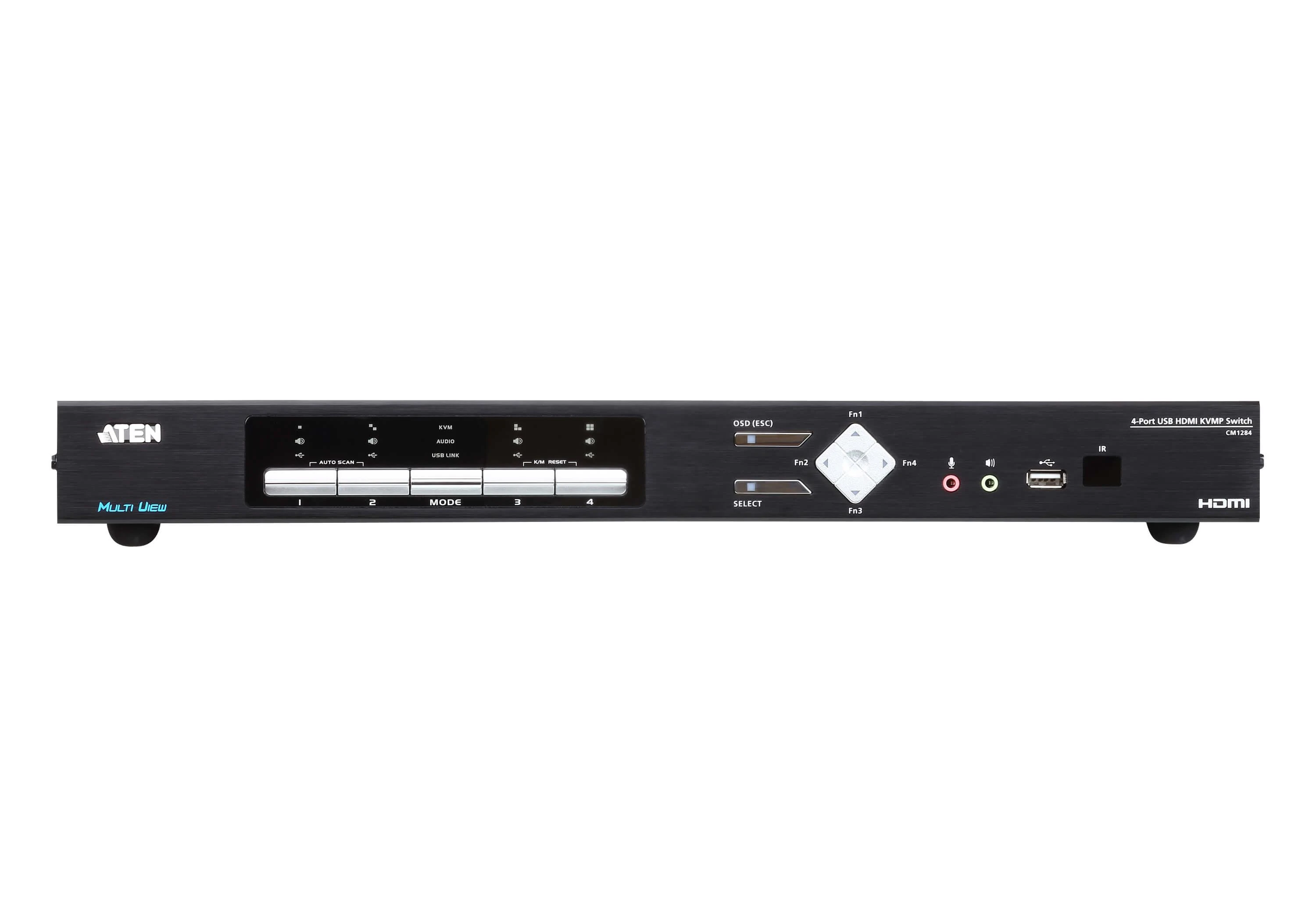 Aten | 4 prievadų USB 4K HDMI kelių vaizdų KVMP jungiklis | CM1284 | USB | USB