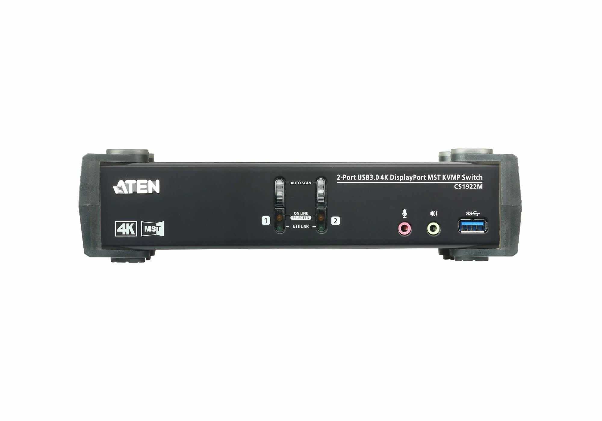 ATEN CS1922M 2 prievadų USB3.0 4K DisplayPort KVMP jungiklis su įmontuotu MST šakotuvu