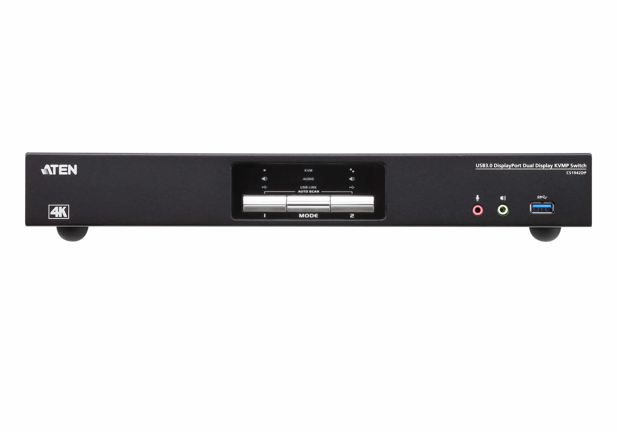 Aten | 2 prievadų USB 3.0 4K DisplayPort dviejų ekranų KVMP jungiklis | CS1942DP