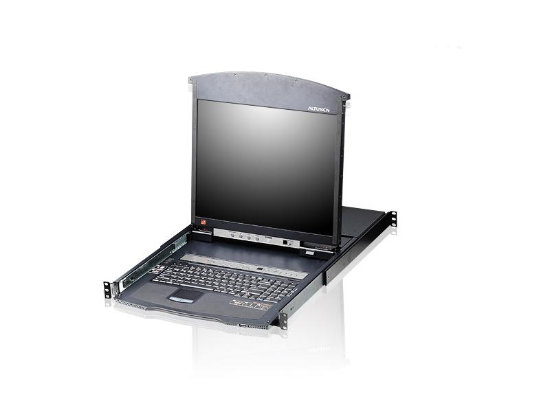 Aten | 8 prievadų Cat 5 dviejų bėgelių 17" LCD KVM komutatorius su Daisy Chain prievadu | KL1508AM-AXA-AG | 1 x USB A tipo lizdas