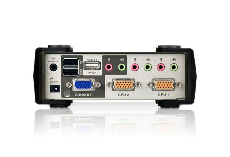 Aten 2 prievadų USB – PS/2 VGA KVM jungiklis su garso ir USB 2.0 šakotuvu (KVM kabeliai pridedami)